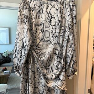 Zara Monochrome Snakeskin Pattern Top